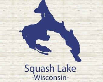 Squash Lake Wisconsin map silhouette